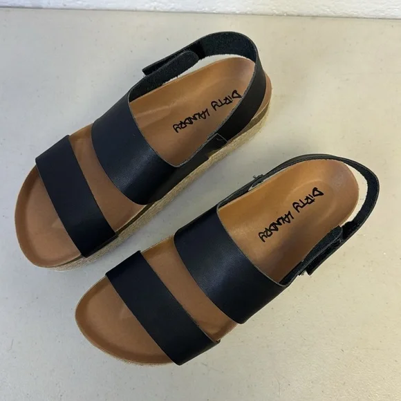 NWT Dirty Laundry Black Platform Sandals with Textured Straps - Picture 7 of 10